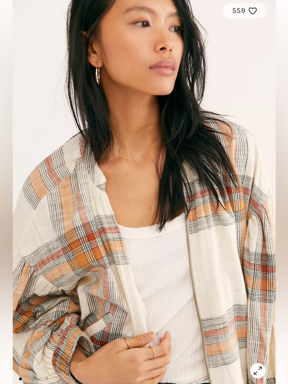 Mattie Plaid Bomber Jacket Size S